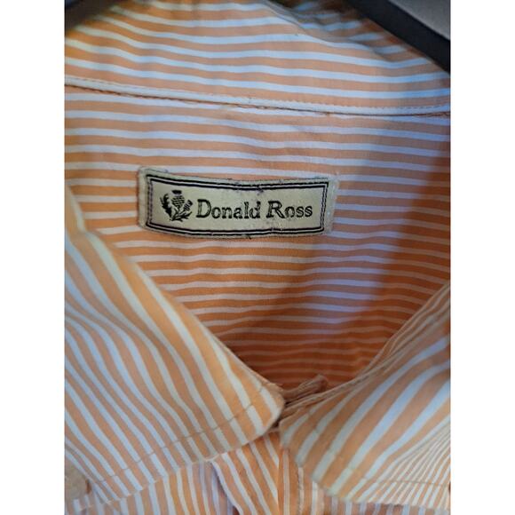 Donald Ross Orange and White‎ Striped Button Up Shirt Size XL - Picture 3 of 7